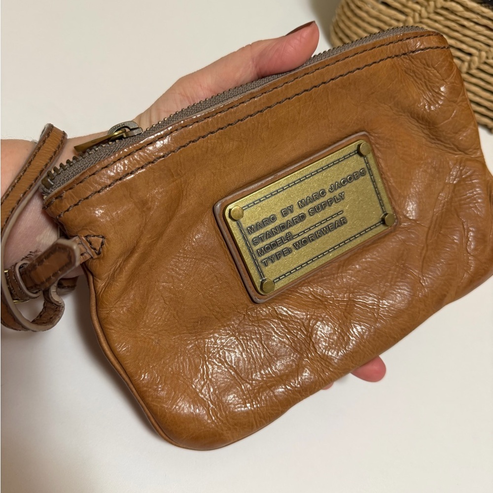 Marc by Marc Jacobs Classic Q Wristlet Tan Leather, Y2K